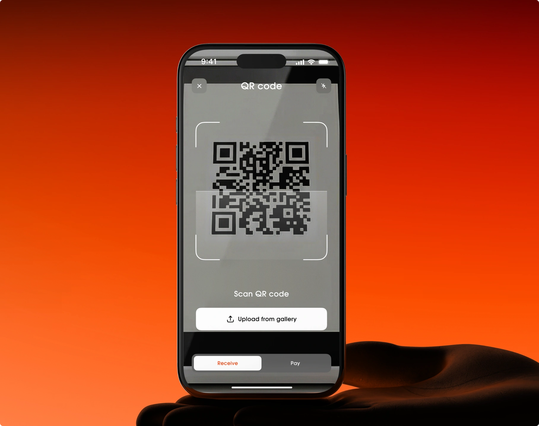 Scan the code at the terminal